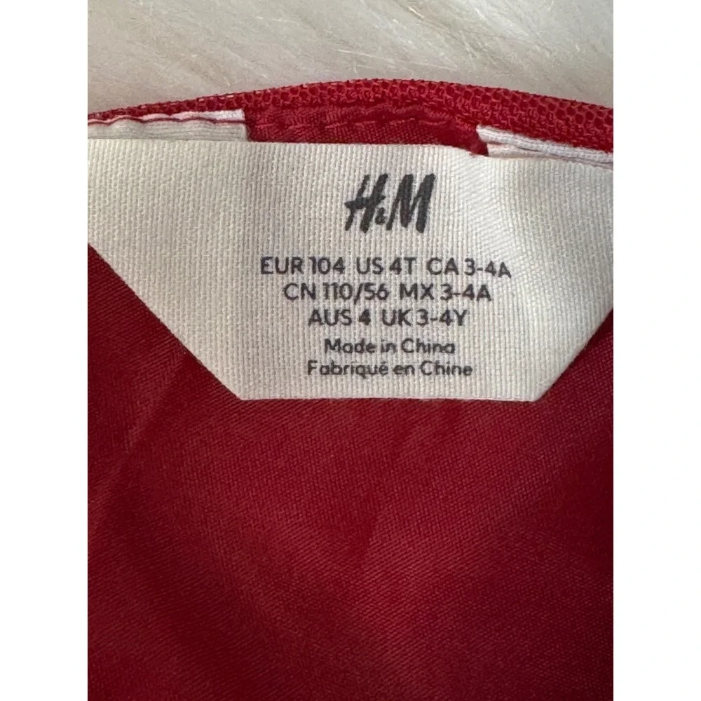 H&M‎ Girls Red Sequin Tulle Party Dress Size 4T Sparkle Formal